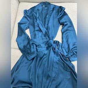 Midi Blue Satin Dress